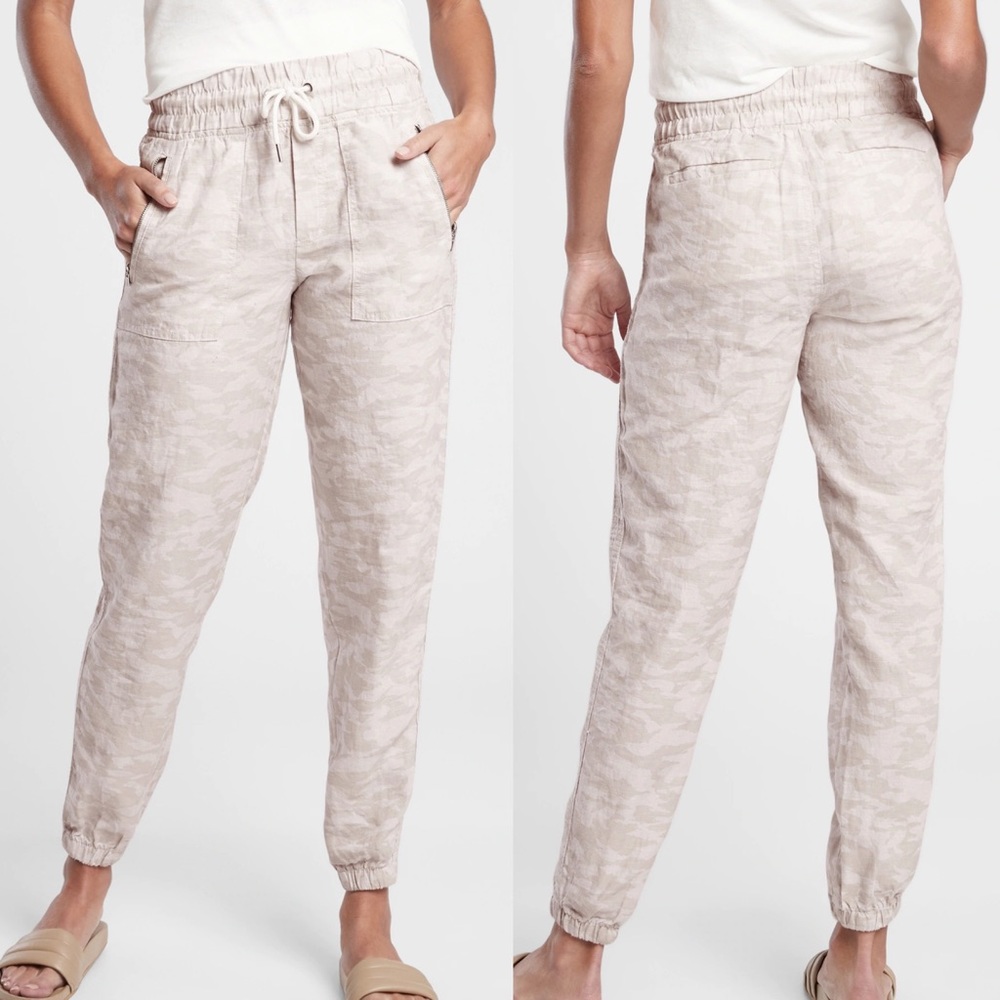 Athleta Cabo Tide Linen Camo Print Joggers | Athleta